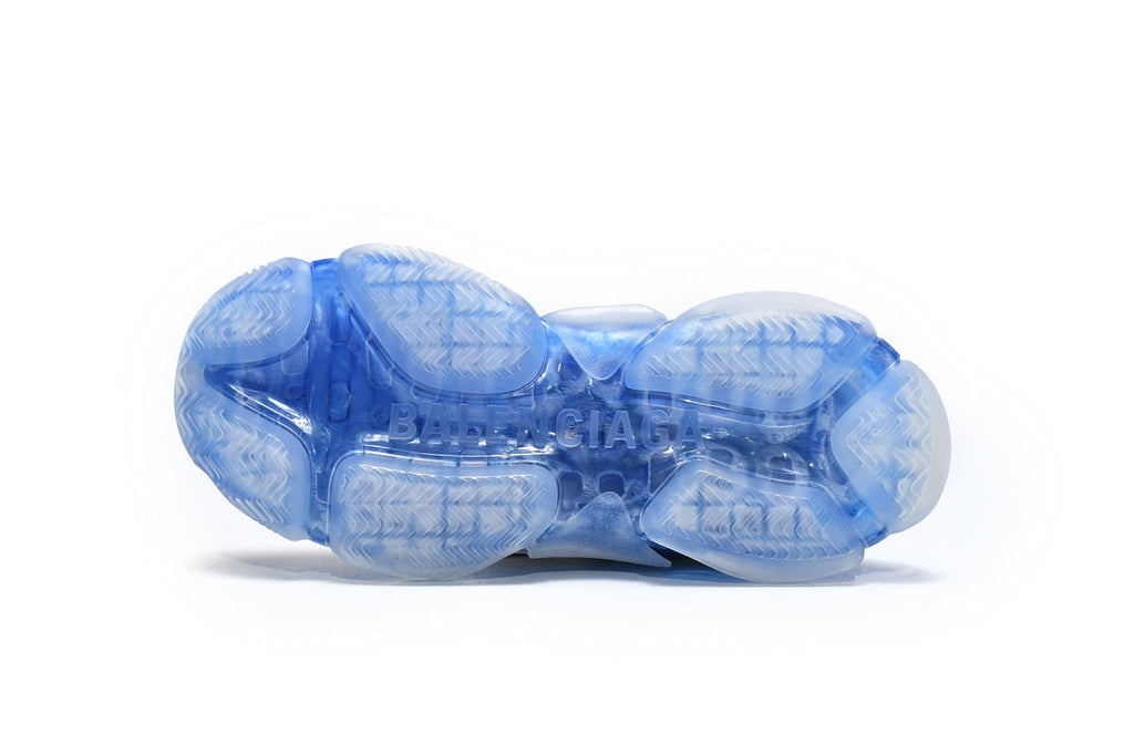 Balenciaga men's shoes Track Triple S Clear Sole Sneakers balenciaga runners  White and blue