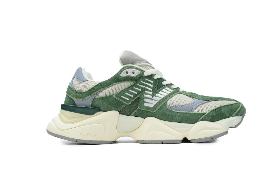 New Balance 9060 Women's & Men's Green Cream Grey Chunky Retro Sneakers
