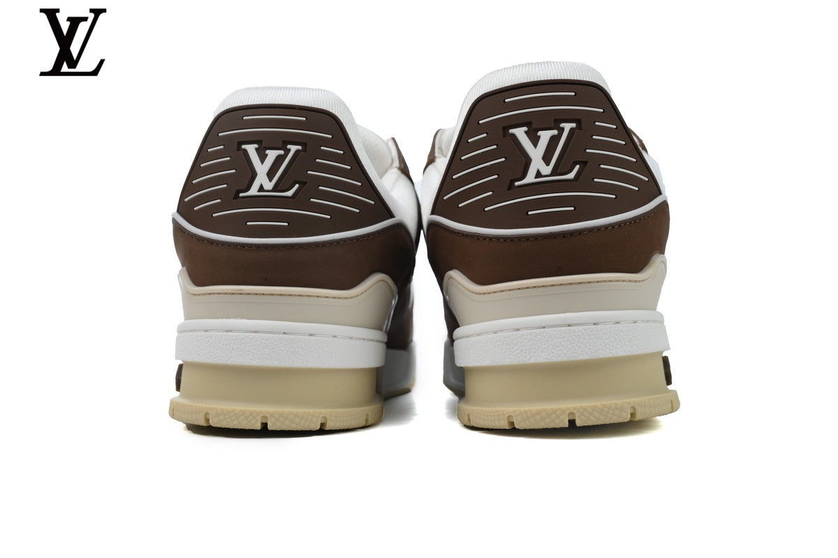 Louis Vuitton LV shoes for man  women Trainer Sneaker – Brown & White