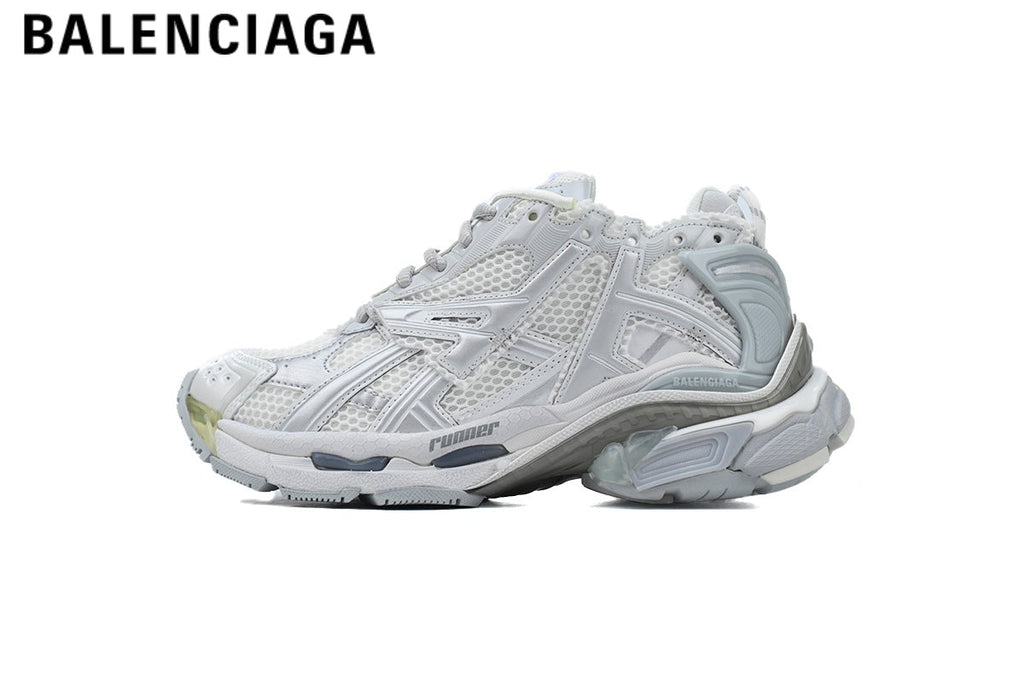 Balenciaga Runner men's shoes  women sneakers — White / Light Gray