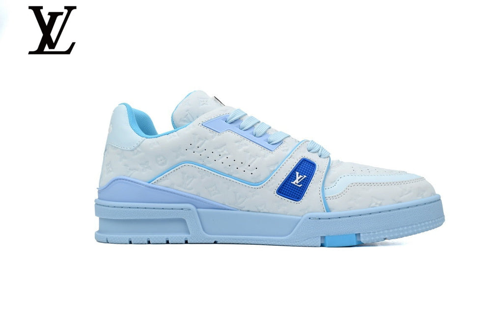 Louis Vuitton Trainer shoes for man  women Sneakers – Light Blue Monogram