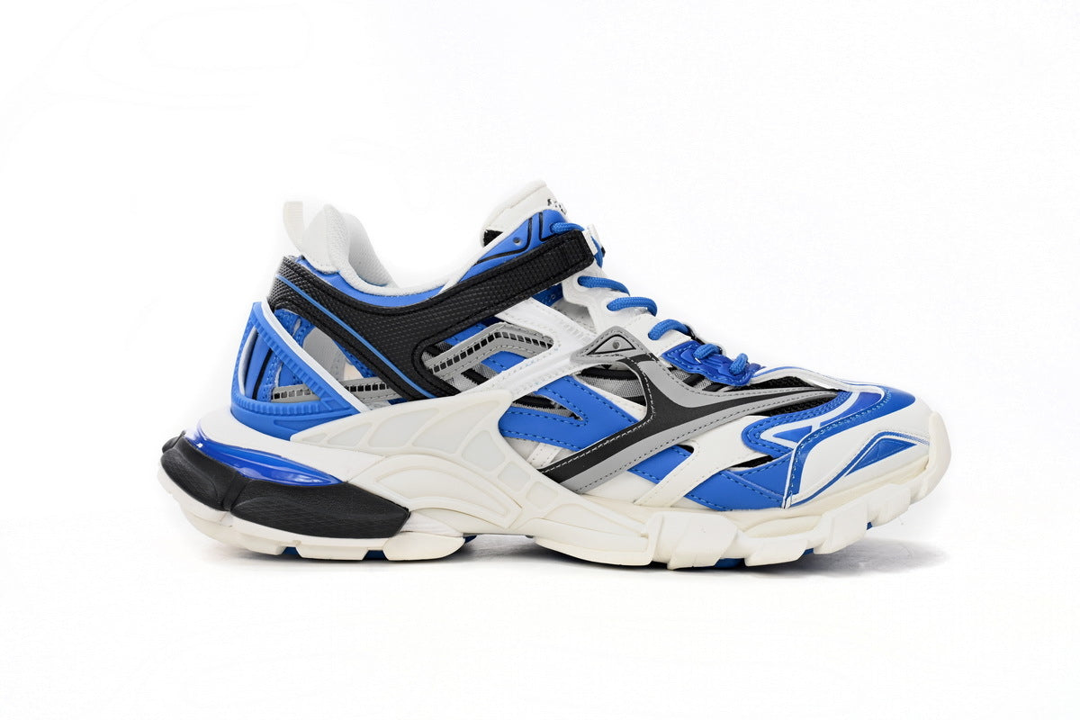 Balenciaga men's shoes Track.2 Sneakers   balenciaga runners White and Blue