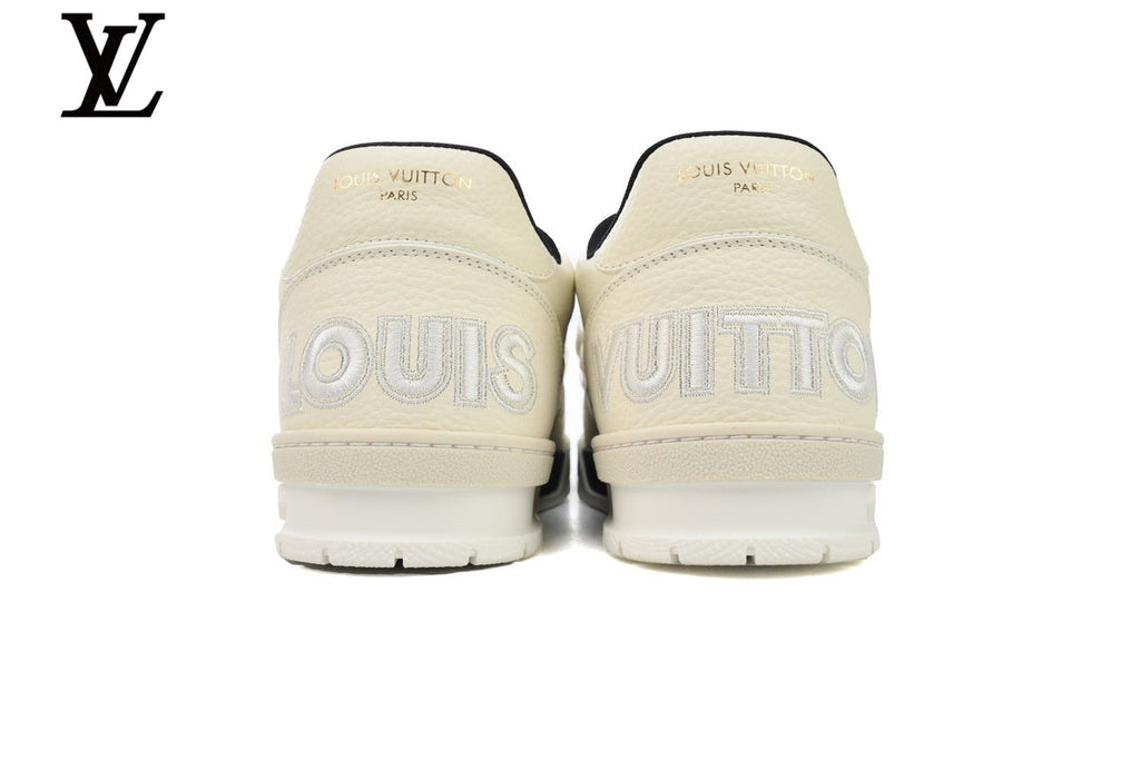Louis Vuitton Trainer  shoes for man  women Sneaker – Cream & Black Floral