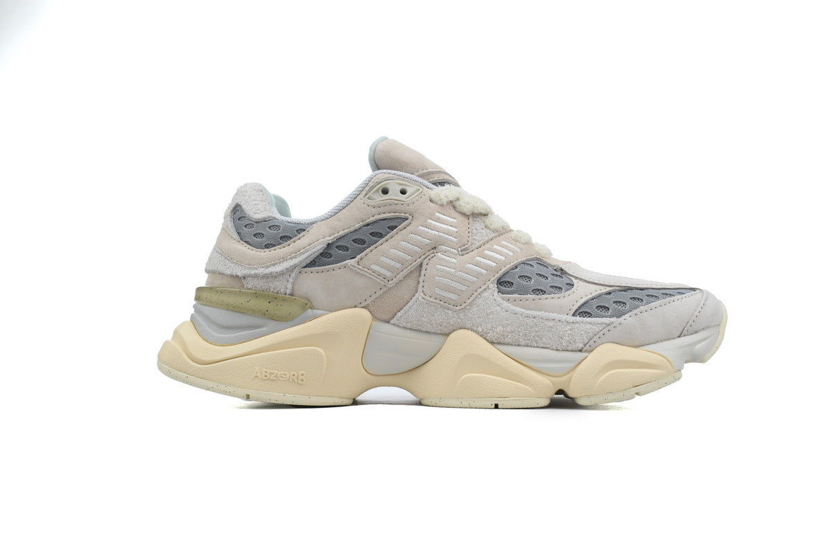 New Balance 9060 Women's & Men's Grey Cream Green Chunky Retro Sneakers