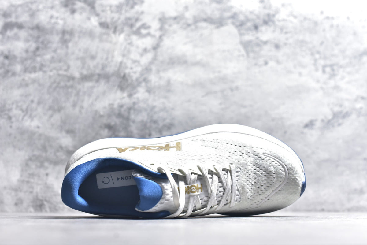 HOKA Rincon 4 Women's Men's Shoes | White & Blue Mesh Running Sneakers