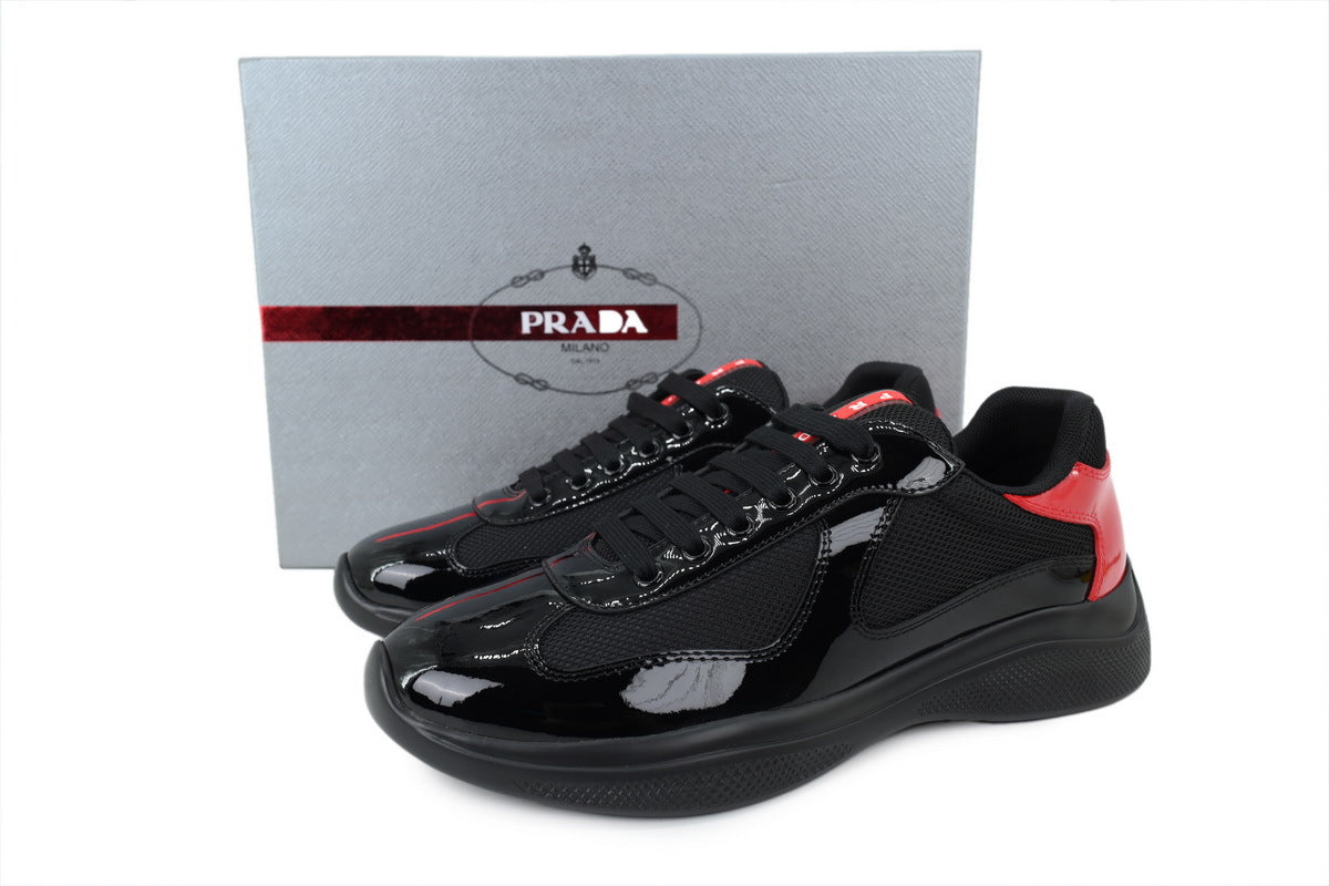 Prada America's Cup Sneakers slip ons womens  prada designer mens shoes  Blackish-red