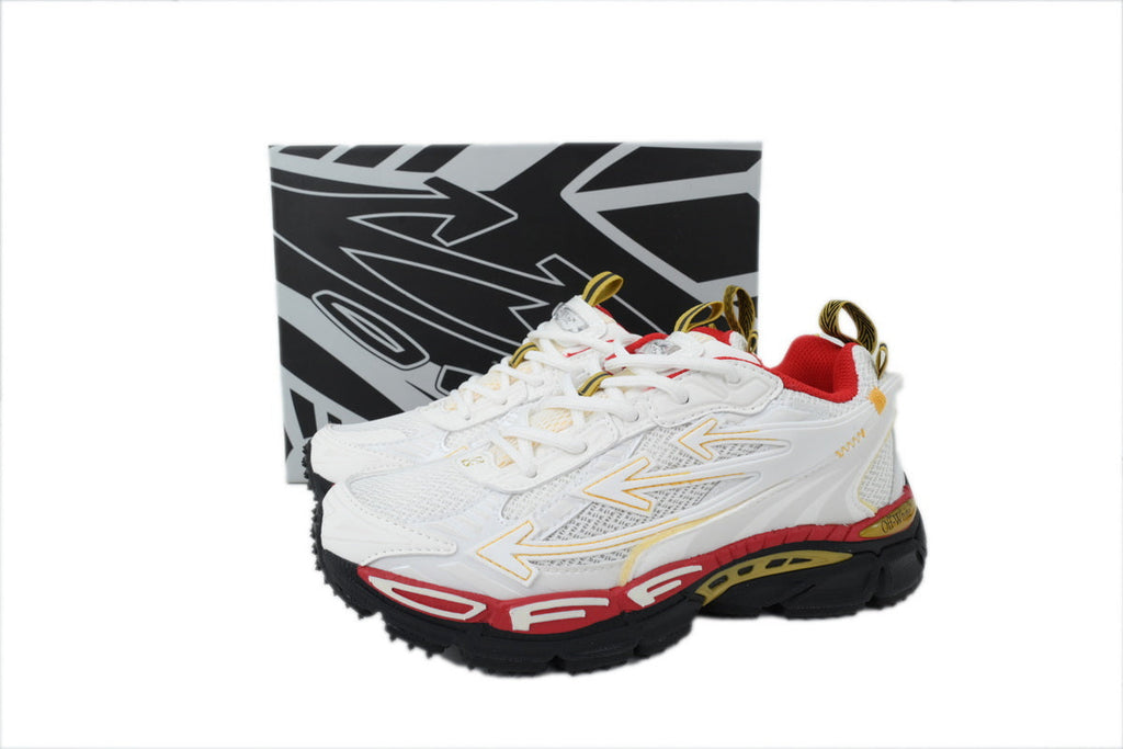 Off-White Be Right Back Women's Men's White, Red & Gold Chunky Sneakers