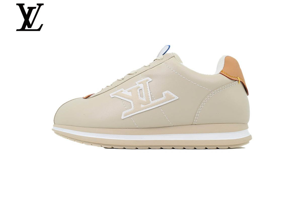 Louis Vuitton Light Beige Leather Low-Top Sneakers