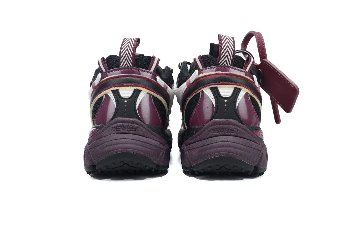 Off-White Be Right Back Women's Men's Shoes | Black & Burgundy Mesh Retro Sneakers