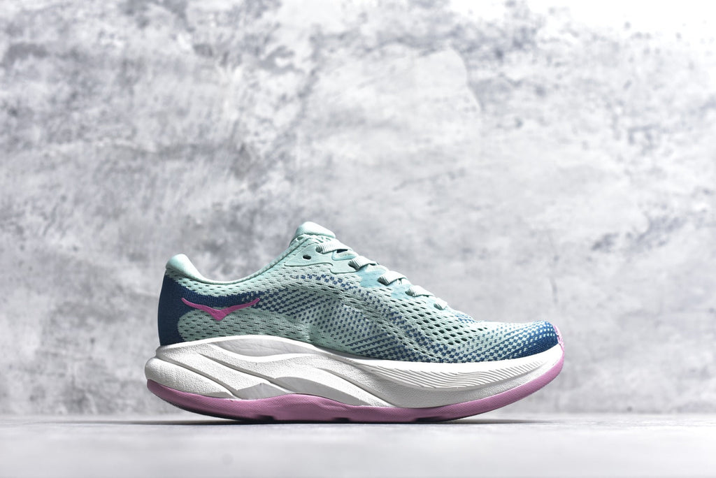 HOKA Rincon 4 Women's Men's Shoes | Mint Green, Navy & Pink Mesh Running Sneakers