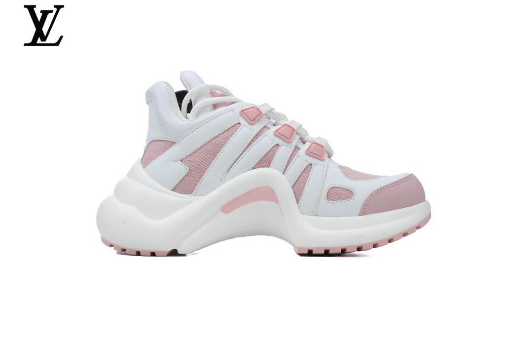 Louis Vuitton LV  shoes for man  women Archlight Sneaker – White & Pink