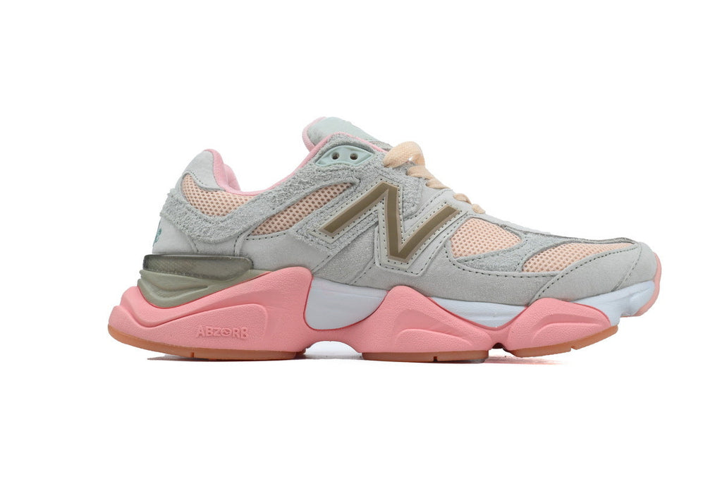 New Balance 9060 Women's & Men's Grey Pink Chunky Retro Sneakers