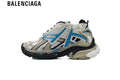 Balenciaga Runner men's shoes  women sneakers — Beige Mesh & Blue Synthetic Overlays