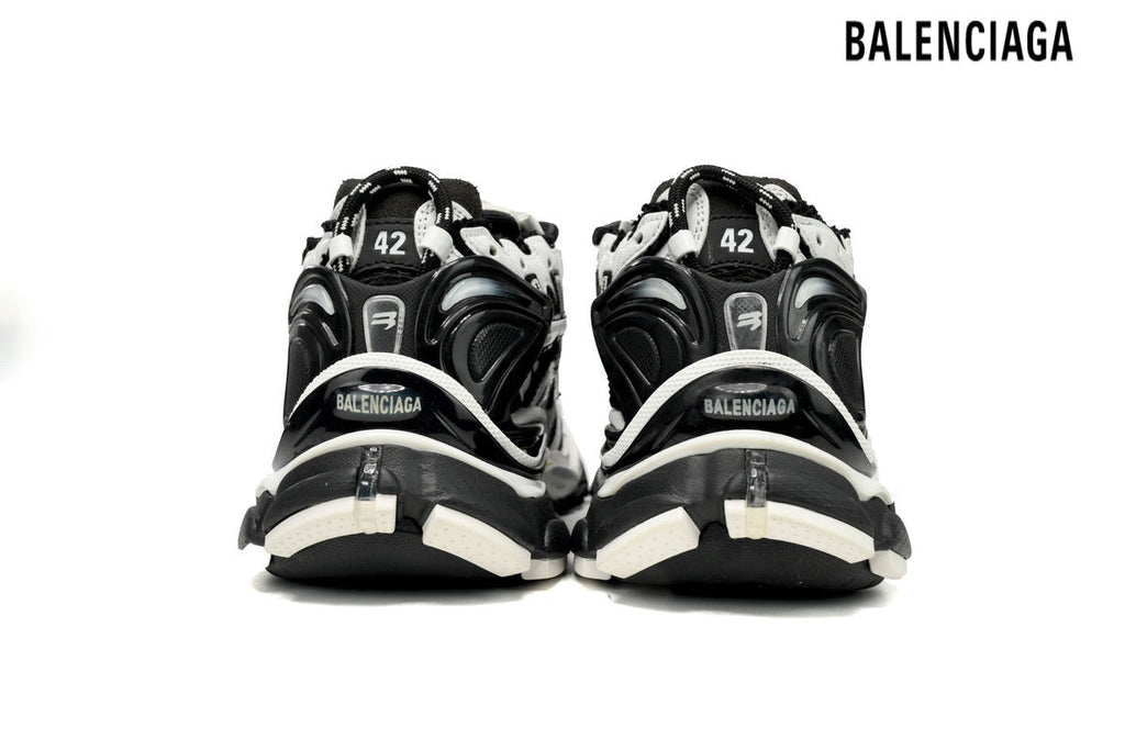 Balenciaga Runner Mid men's shoes  women sneakers Black White Vintage