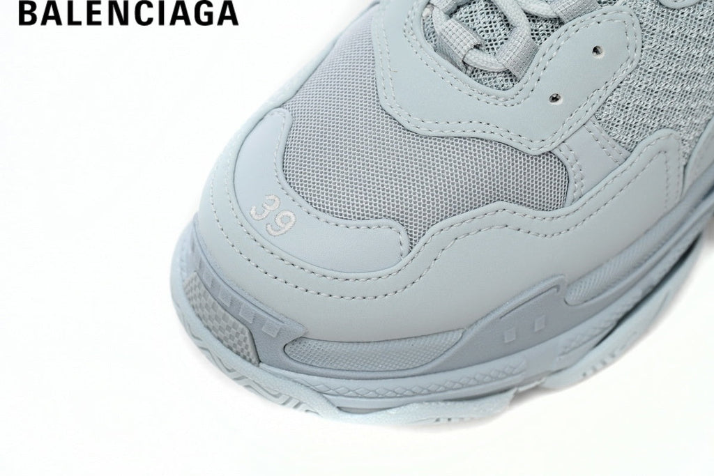Balenciaga Triple S men's shoes  women sneakers - Light Gray
