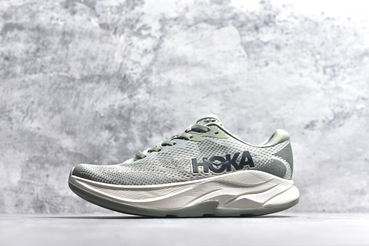 HOKA Rincon 4 Women's Men's Shoes | Sage Green & Cream Mesh Running Sneakers