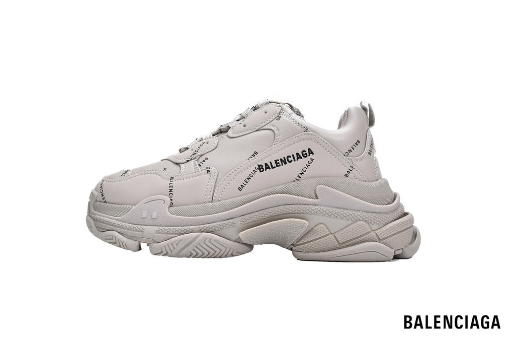 Balenciaga Triple S men's shoes  women sneakers – Grey Allover Logo
