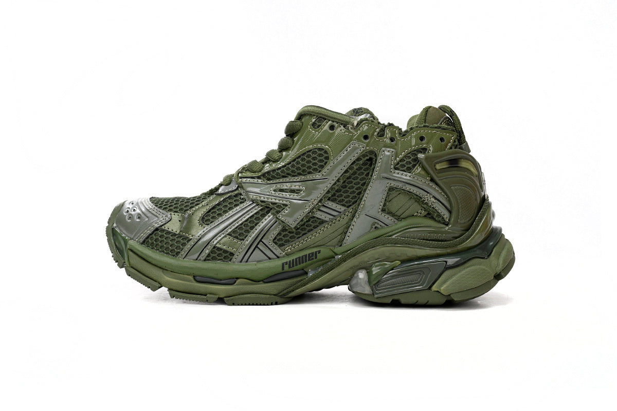 Balenciaga men's shoes Track Runner Sneaker – Distressed Low-Top  balenciaga runners Army green
