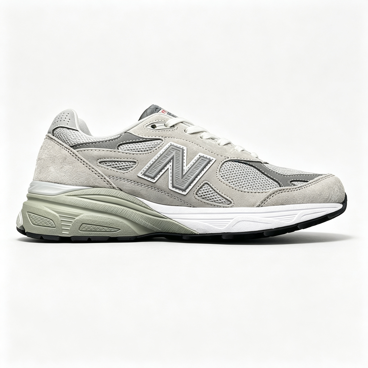New Balance 990v3 Light Grey Olive Women's & Men's Retro Sneakers