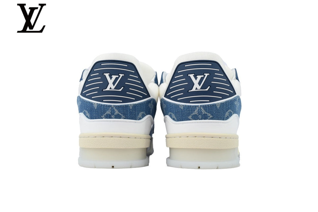Louis Vuitton Trainer  shoes for man  women Sneaker – Blue Denim Monogram