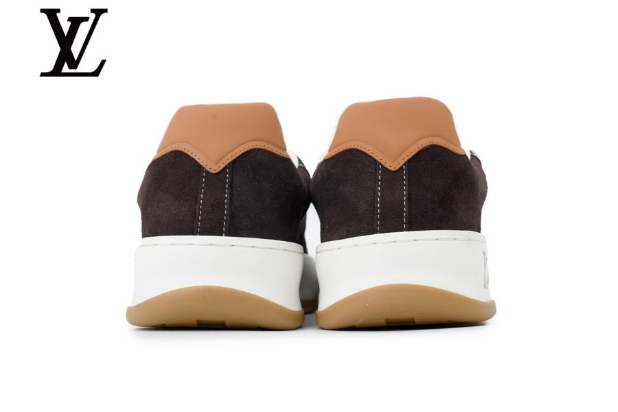 louis vuitton shoes for man  women Dark Brown Suede-Look Skate Sneakers | Sizes 35–46