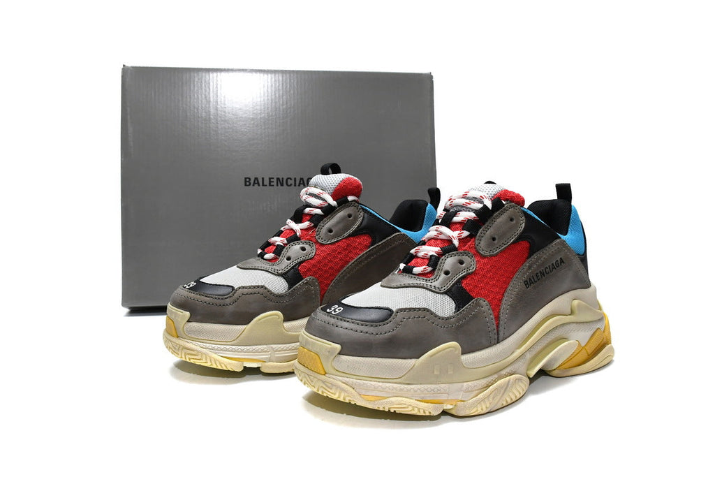 Balenciaga men's shoes Track Sneaker Triple S Sneakers Grey-blue-red