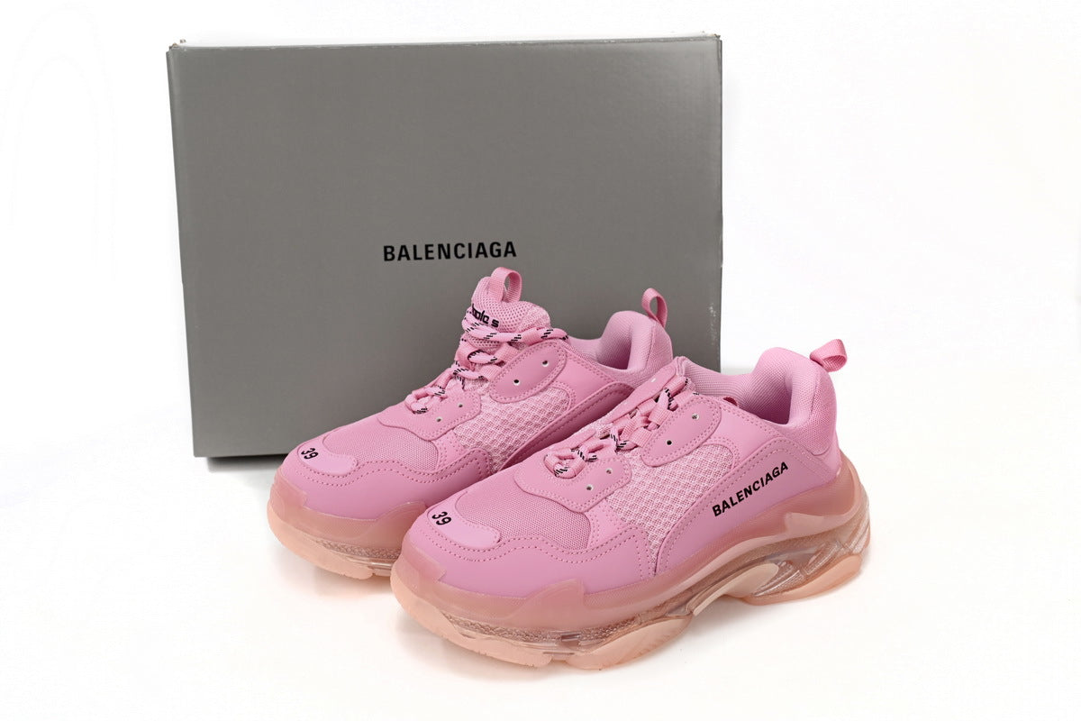 Balenciaga men's shoes Track Triple S Clear Sole Sneakers   balenciaga runners pink