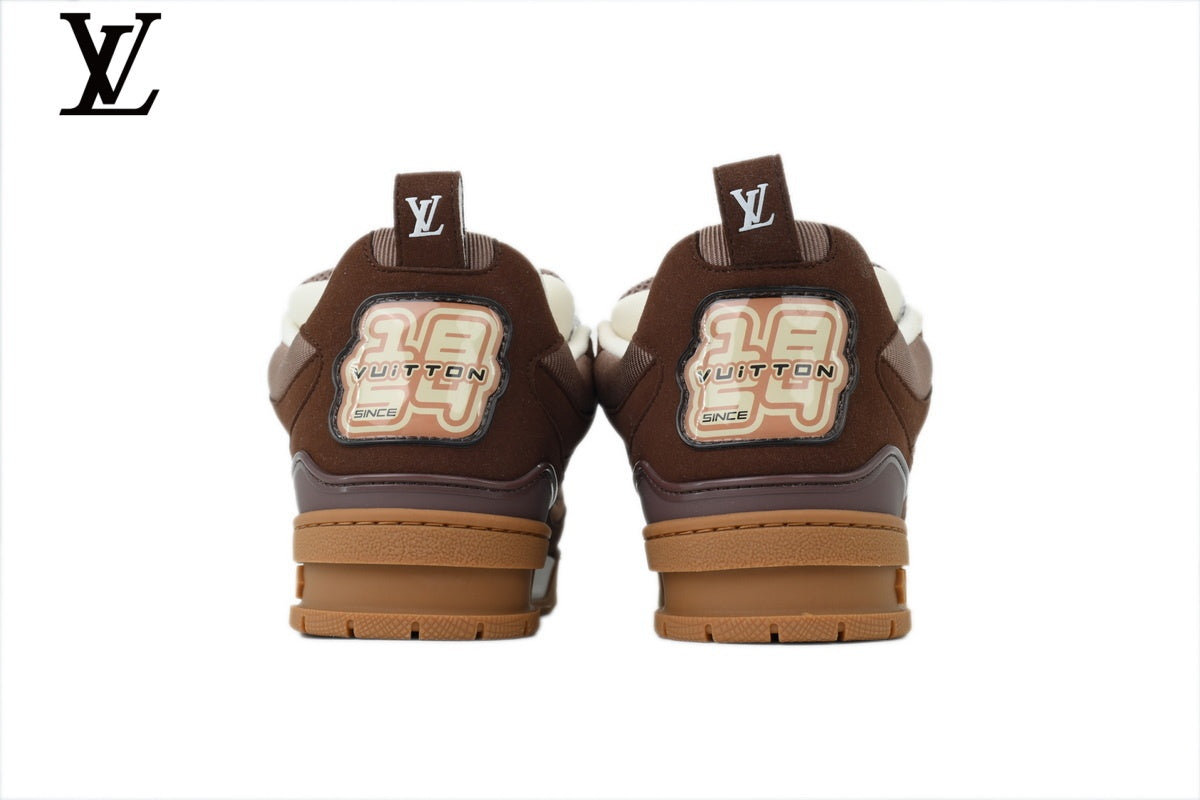 Louis Vuitton LV shoes for man  women Skate Sneaker brown