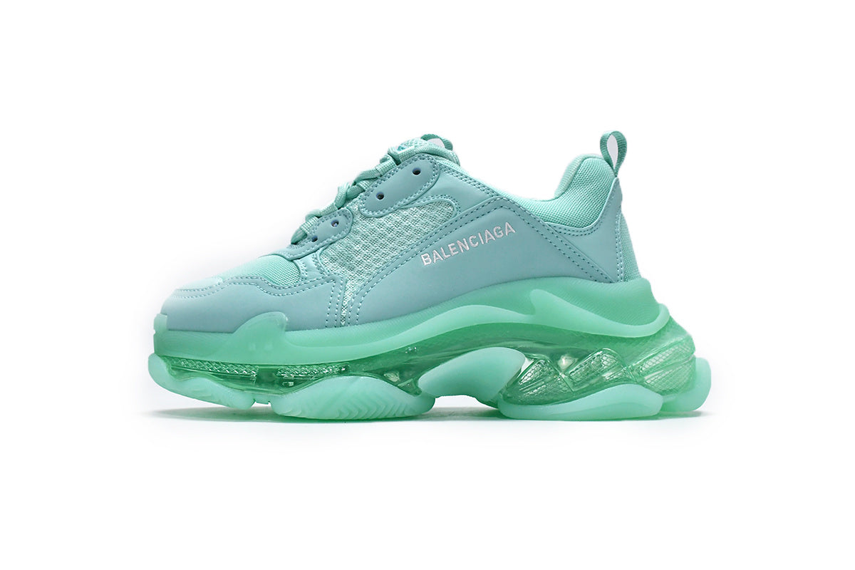 Balenciaga men's shoes Track Triple S Clear Sole Sneakers runners White-green