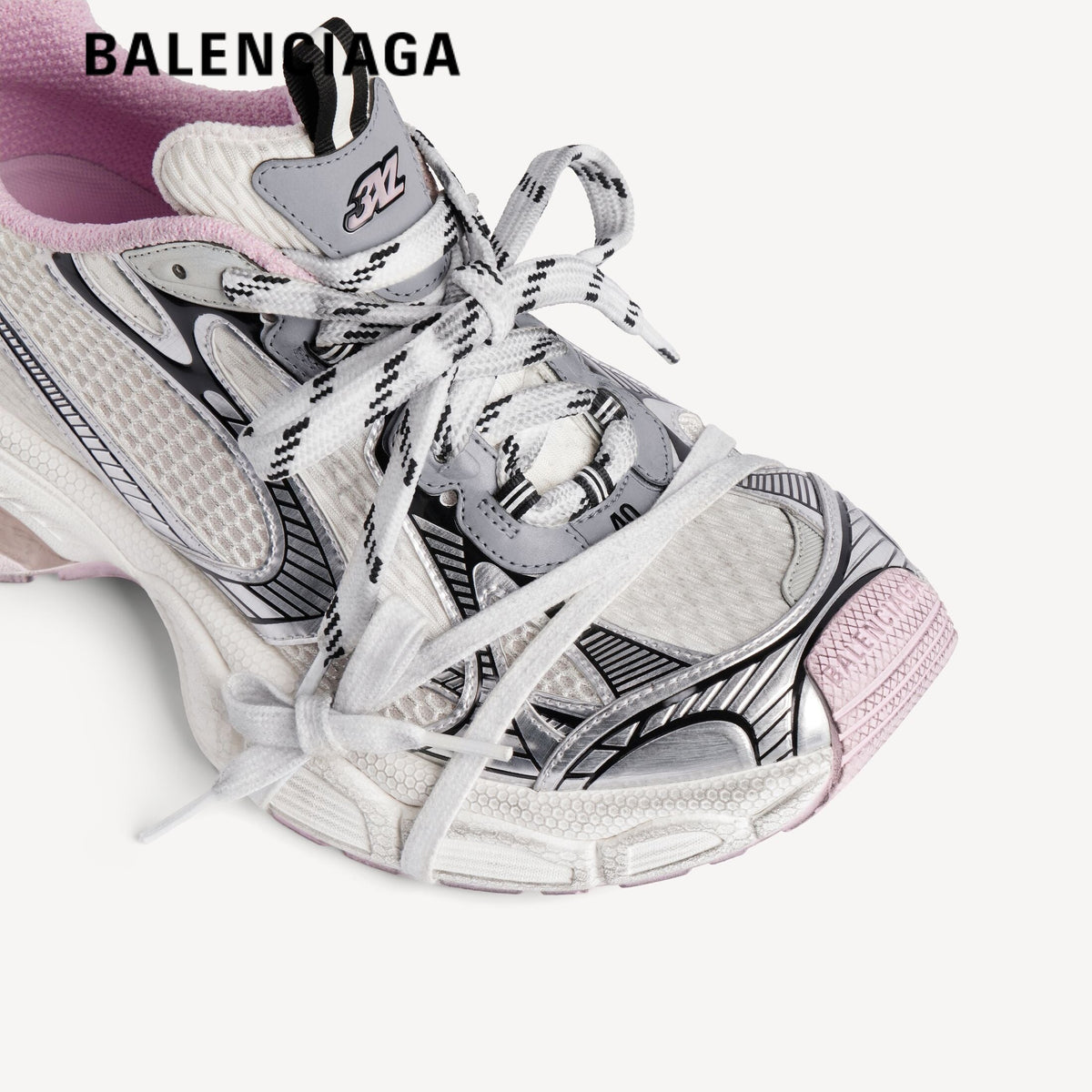 Balenciaga 3XL Extreme Laces men's shoes  women sneakers Silver Pink