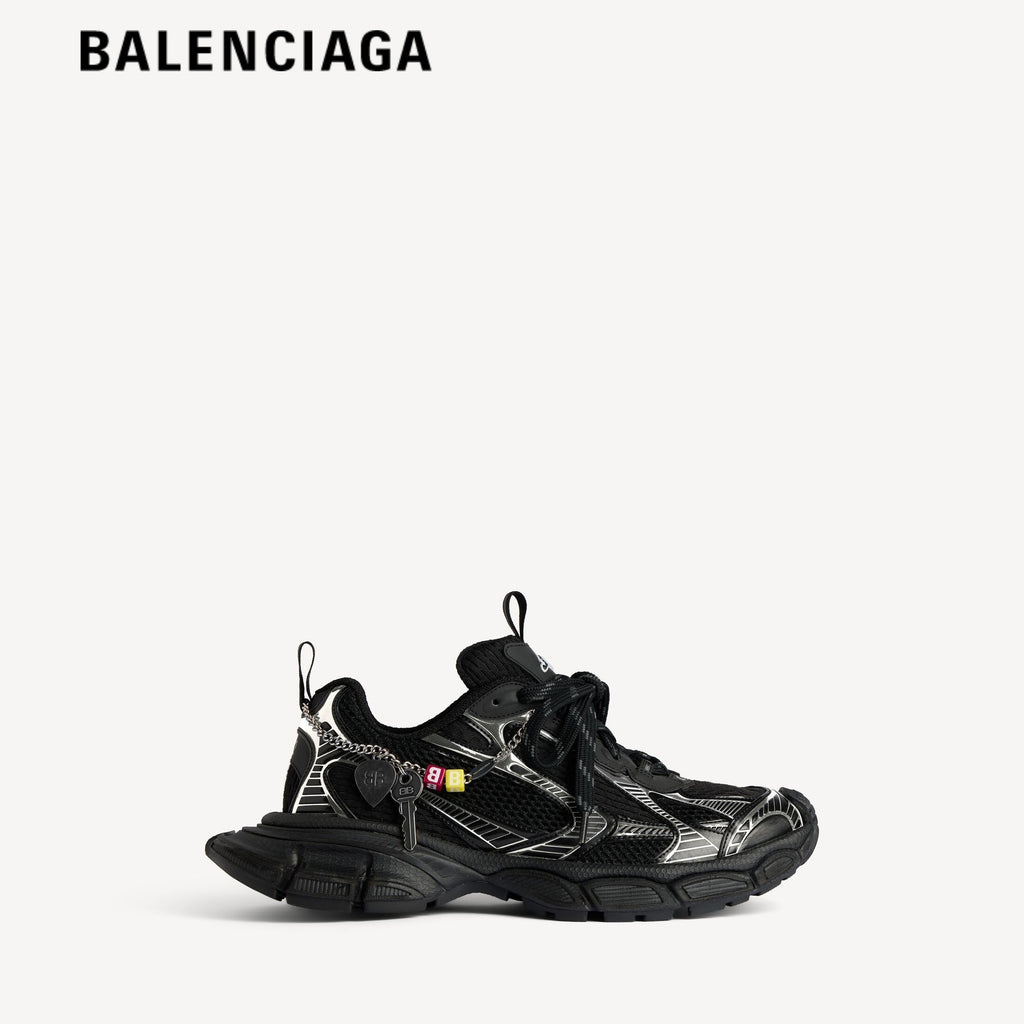Balenciaga 3XL men's shoes  women sneakers Black Silver With Charm