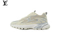 Louis Vuitton LV shoes for man  women Run Sneaker – Beige & Grey