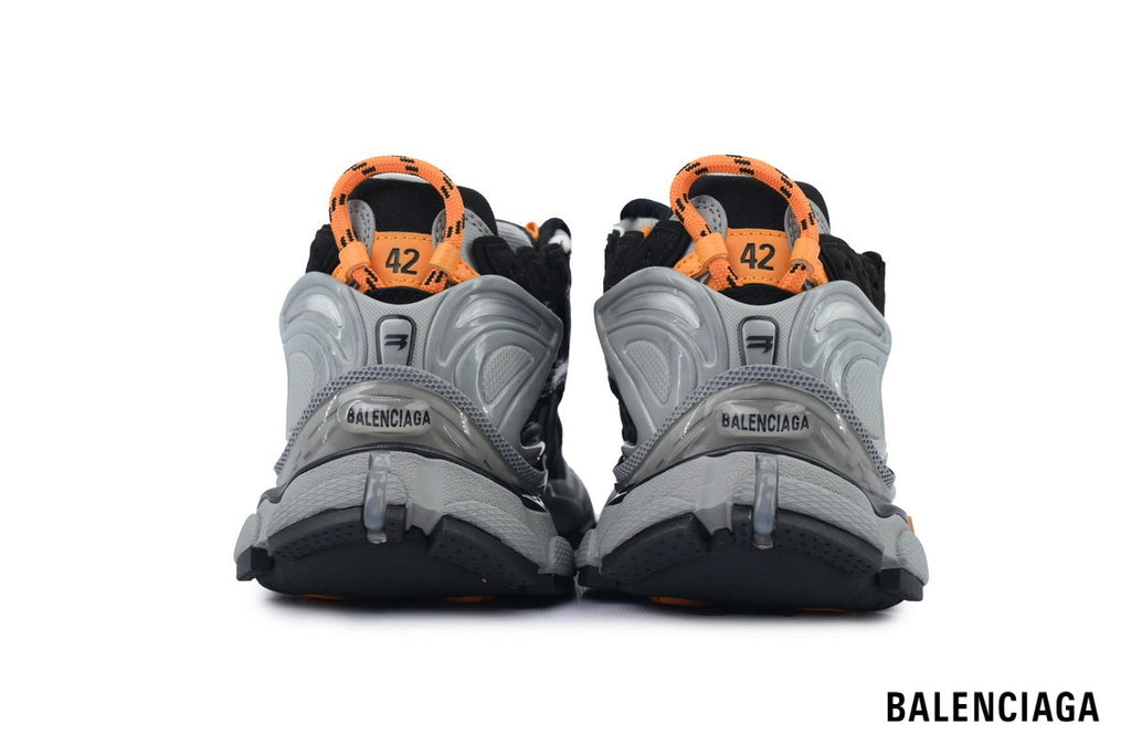 Balenciaga Runner men's shoes  women sneakers – Dark Grey & Orange