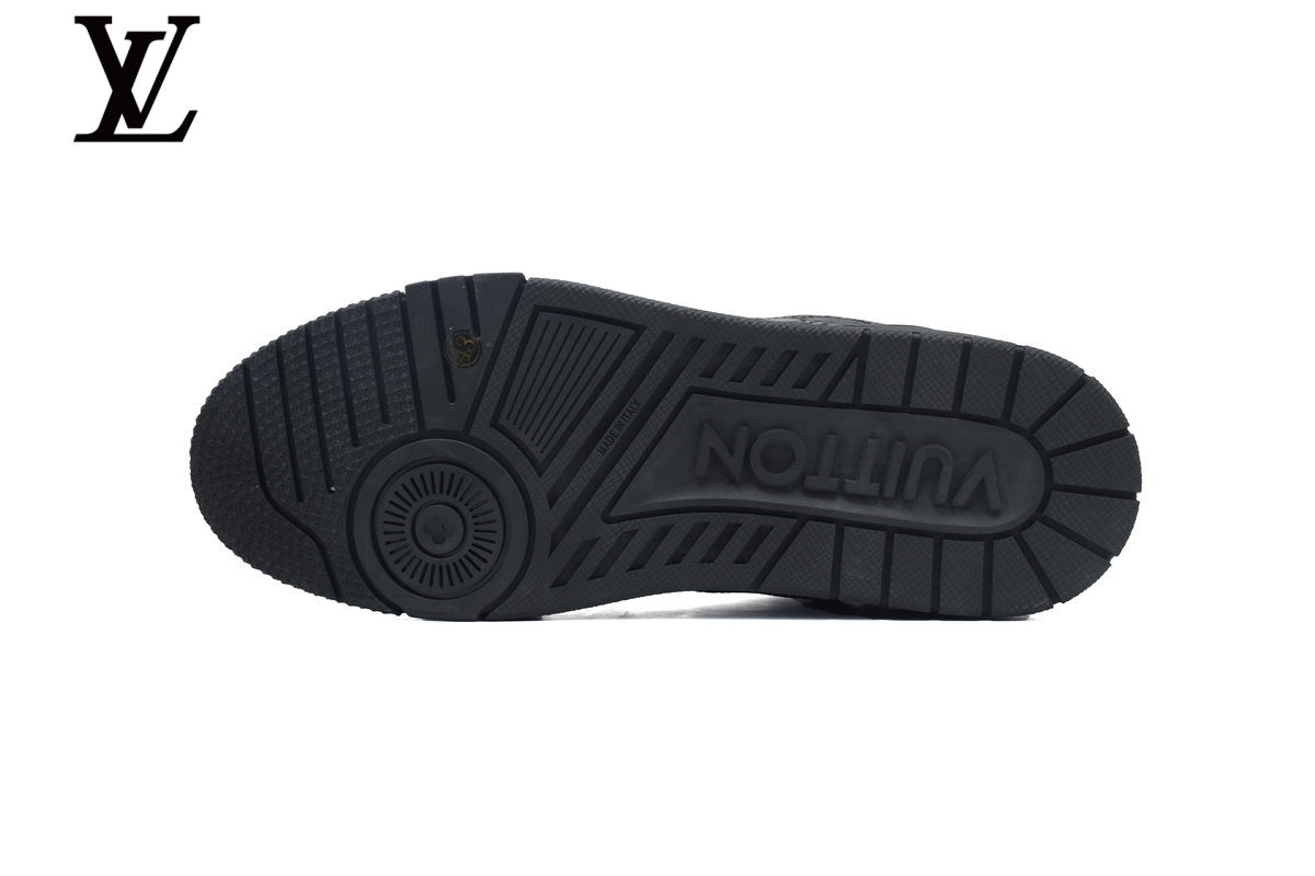 Louis Vuitton Trainer Sneakers – Black Embossed Monogram