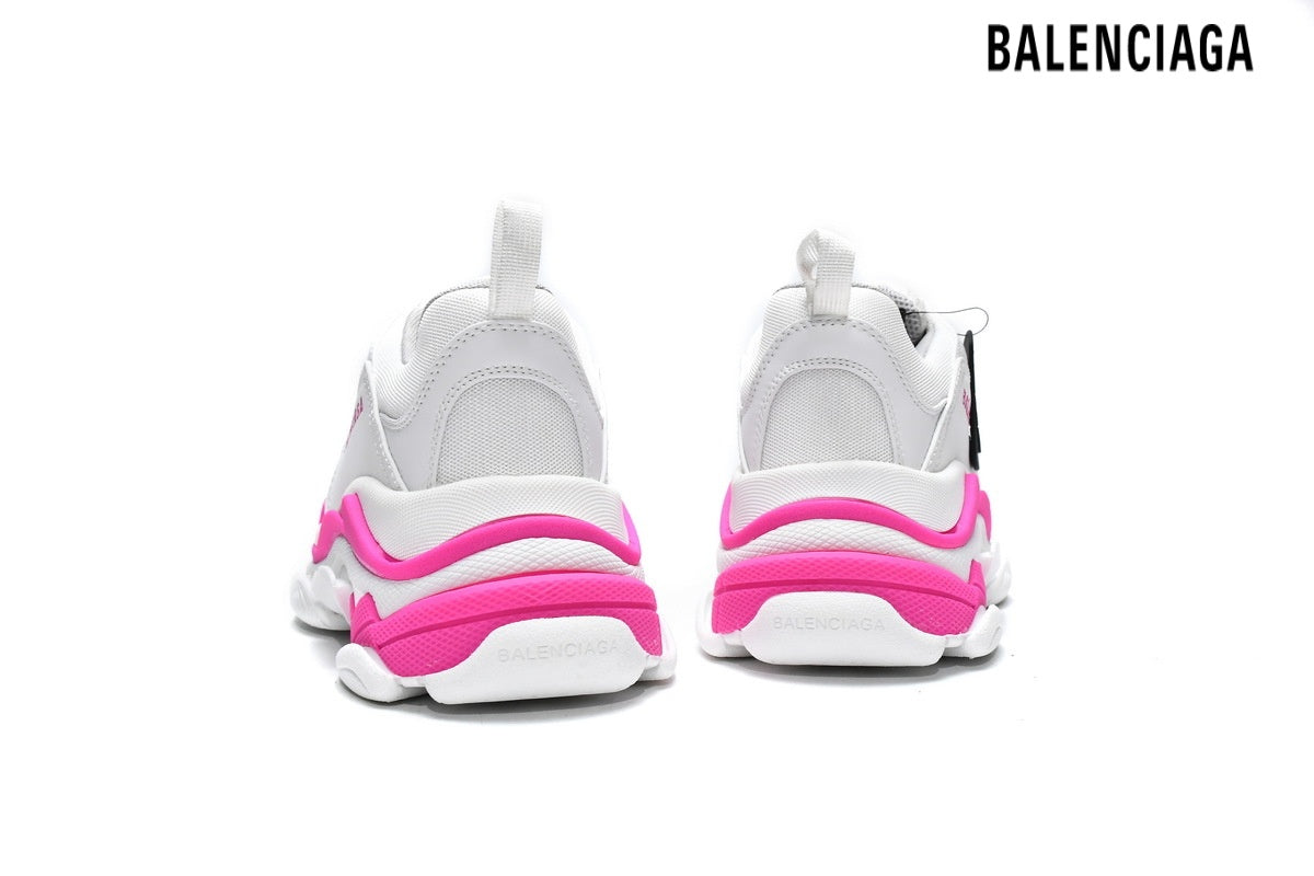 Balenciaga Triple S men's shoes  women sneakers White Hot Pink