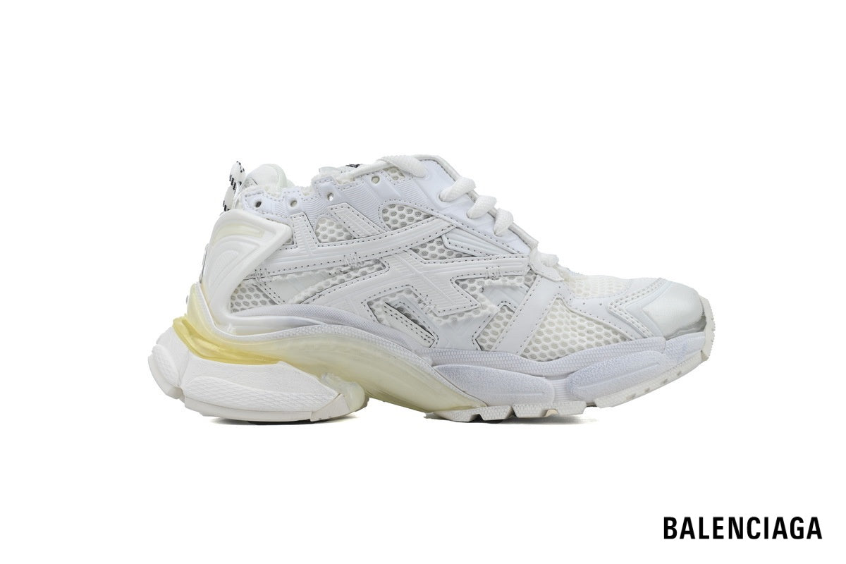 Balenciaga Runner men's shoes  women sneakers – All White