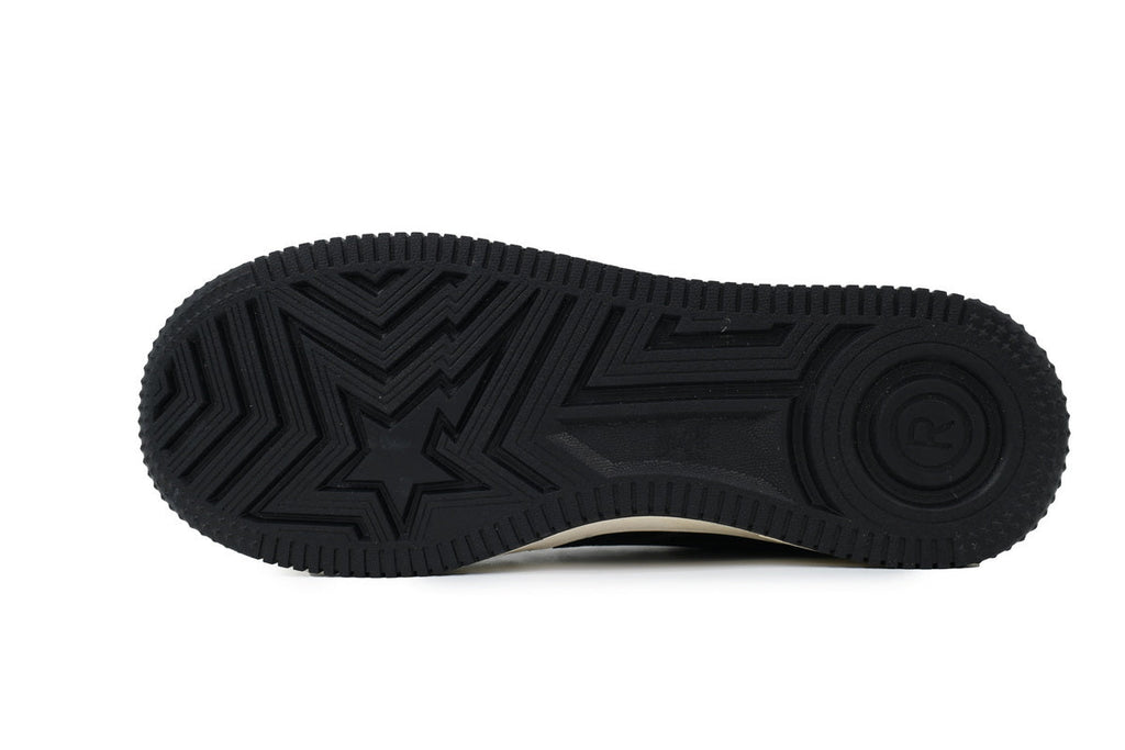 A BATHING APE BAPE STA Black & Cream Tonal-Star Sneakers | Women's & Men's Skate-Inspired Shoes