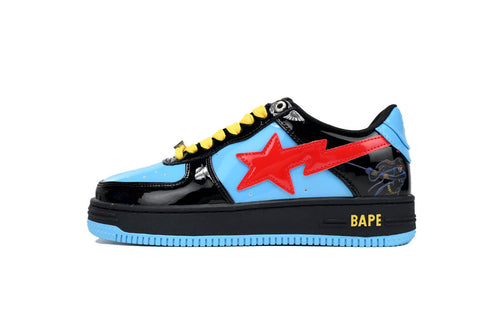 A BATHING APE BAPE STA Black & Sky Blue Colorblock Sneakers | Women's & Men's Skate-Inspired Shoes
