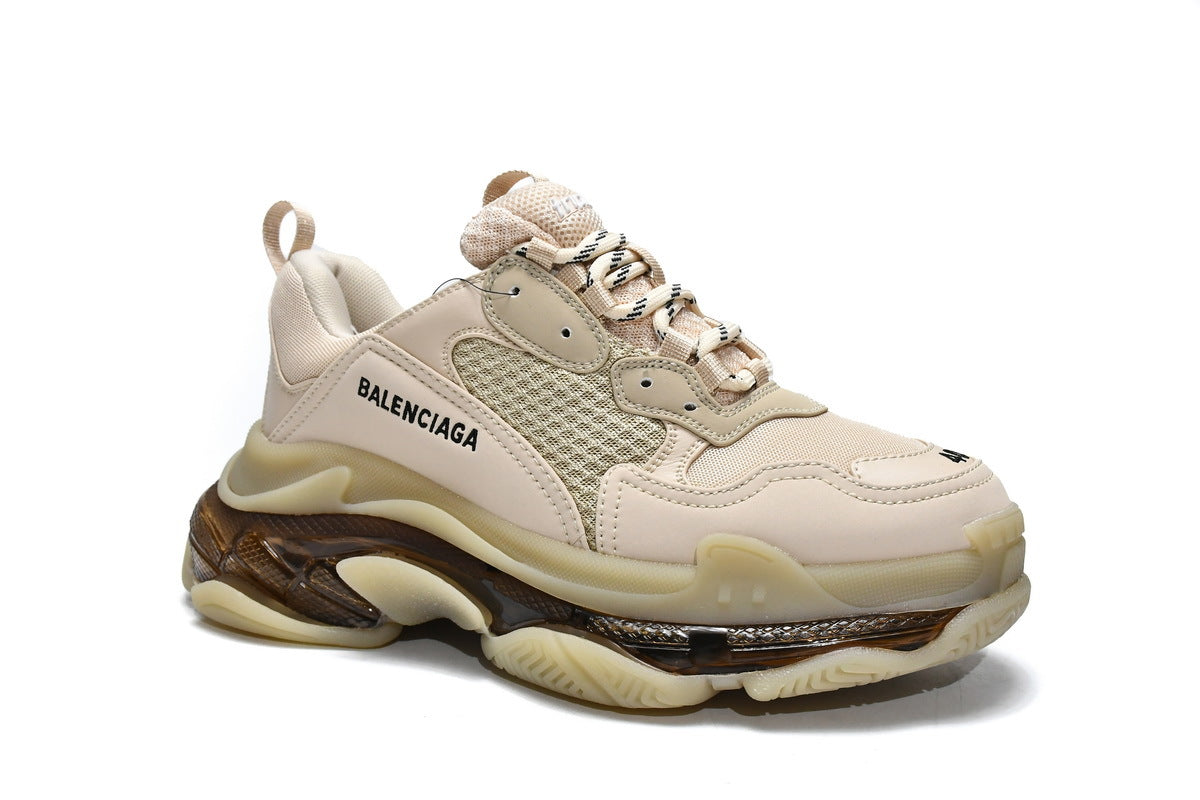 Balenciaga  men's shoes Track  Triple S Clear Sole Sneakers brown