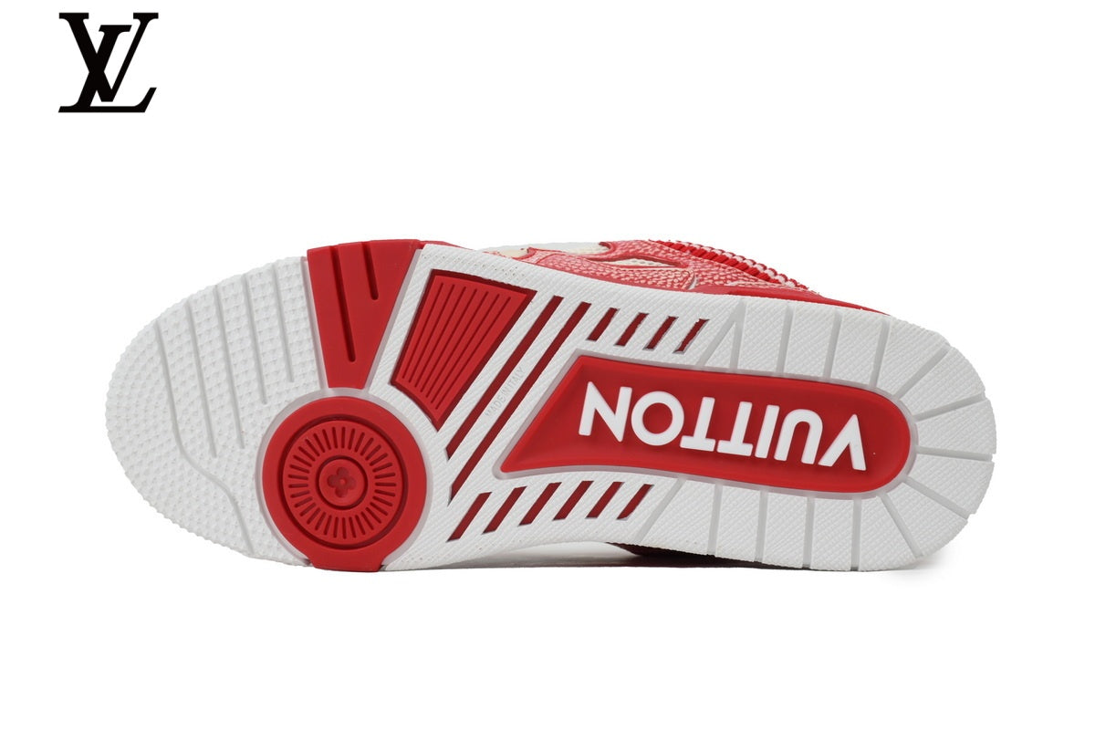 Louis Vuitton shoes for man  women Skate Sneakers - Red Speckled Mesh