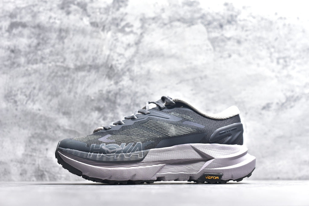 HOKA Mafate X Women's Men's Shoes | Black, Gray & White Mesh Trail Running Sneakers