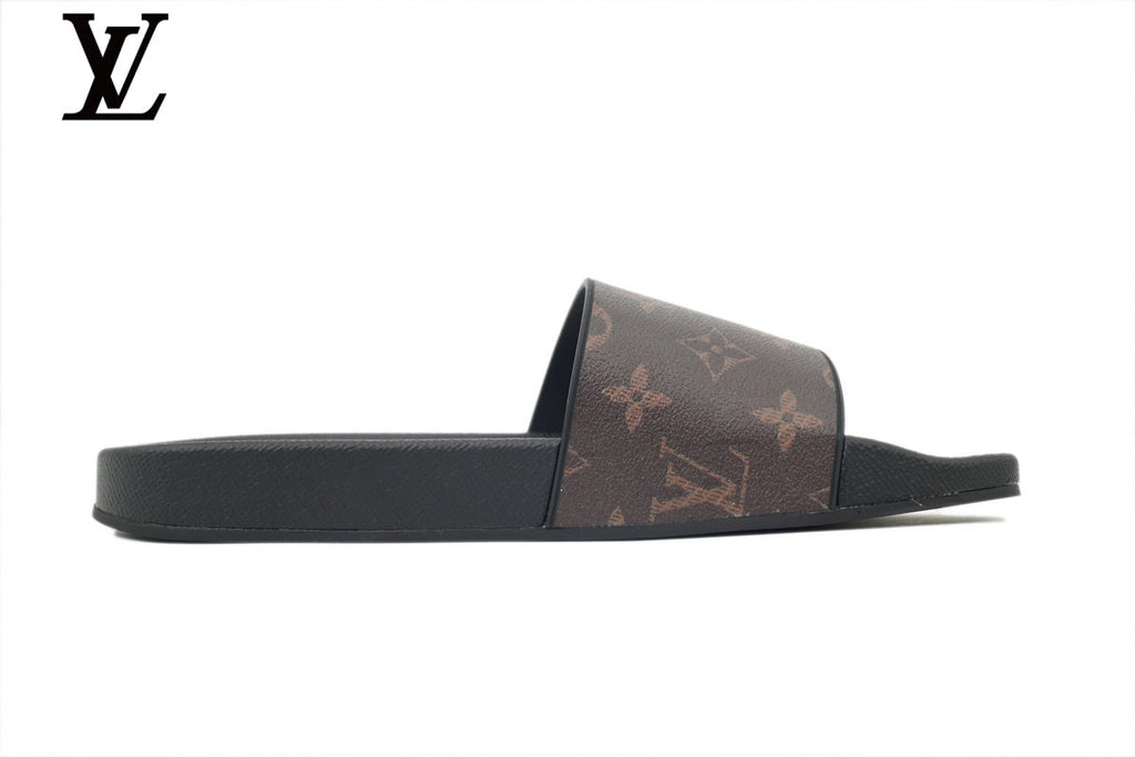 Louis Vuitton shoes for man  women Monogram Slide Sandal – Brown Canvas & Black Rubber Sole