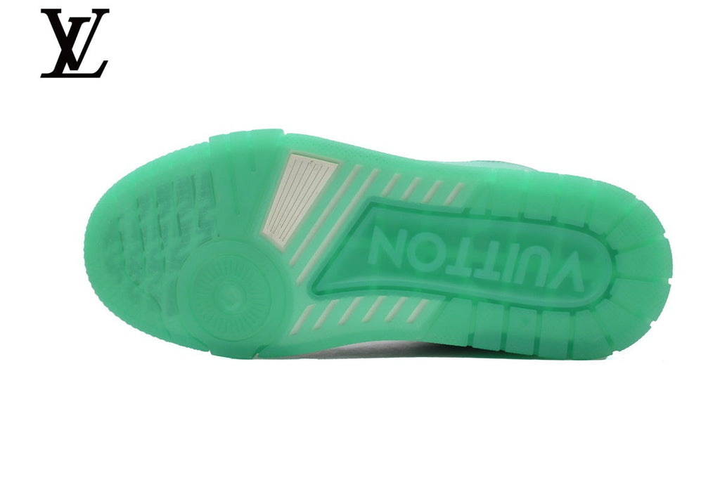 Louis Vuitton Trainer shoes for man  women Sneakers – Mint Green & White