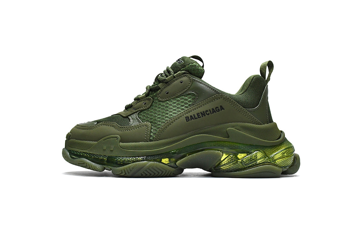 Balenciaga men's shoes Track Triple S Clear Sole Sneakers balenciaga runners  Army green