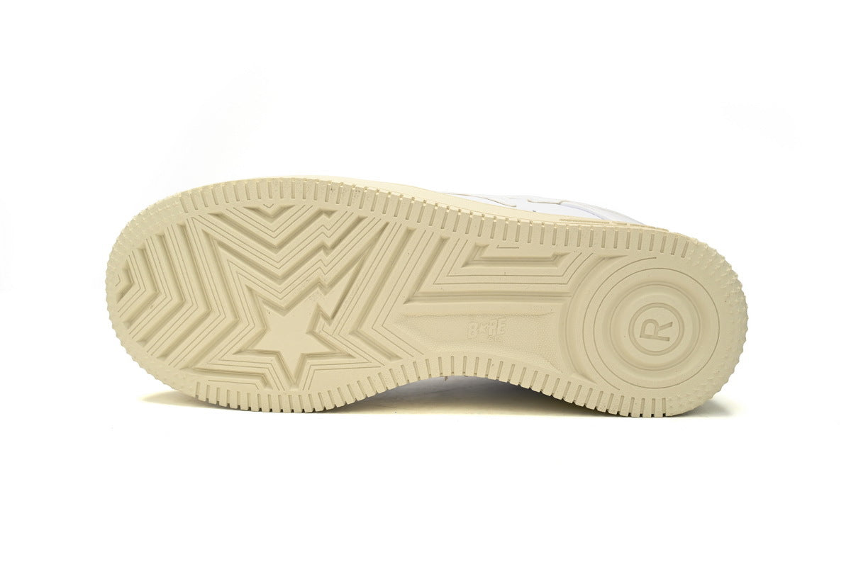 A BATHING APE BAPE STA White & Cream Sneakers | Women's & Men's Skate-Inspired Shoes