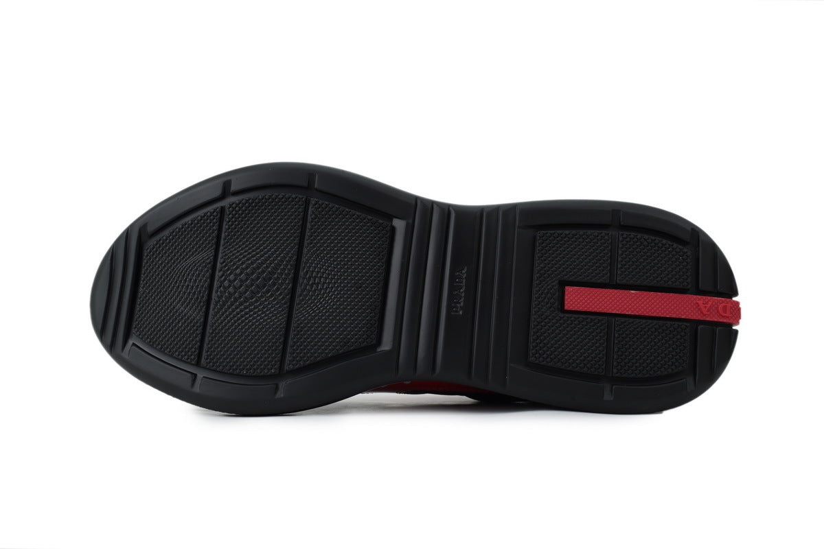 Prada America's Cup Sneakers  slip ons womens  prada designer mens shoes  Red and black