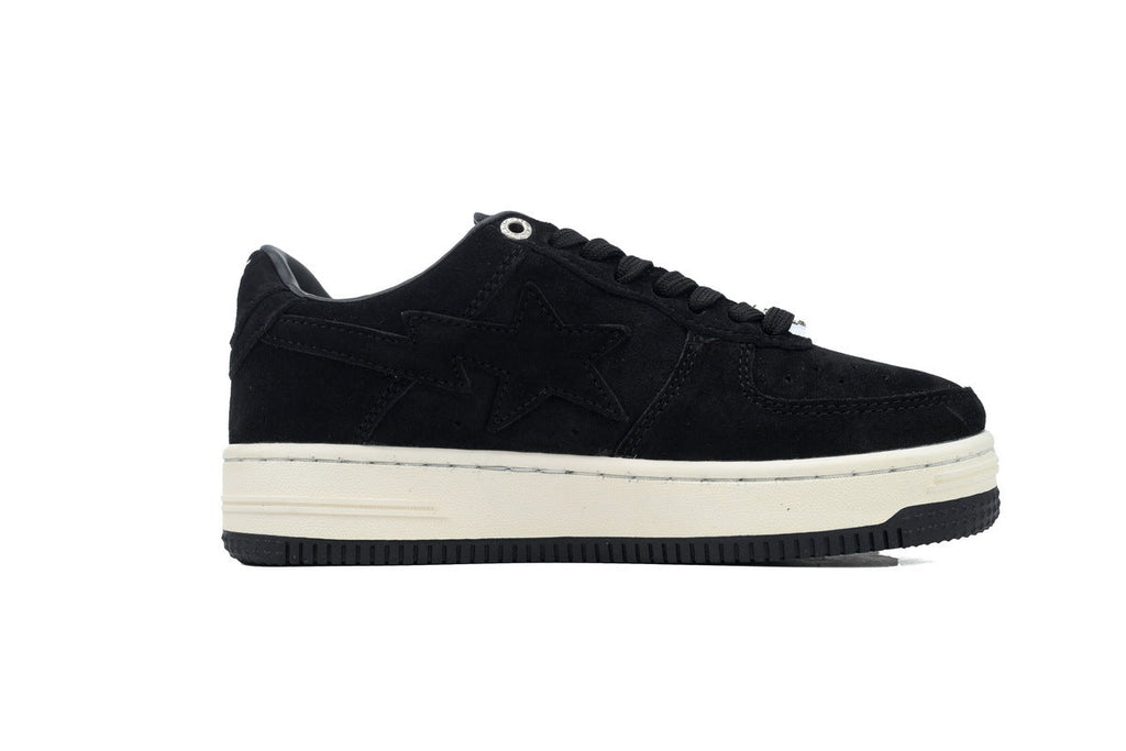 A BATHING APE BAPE STA Black & Cream Tonal-Star Sneakers | Women's & Men's Skate-Inspired Shoes