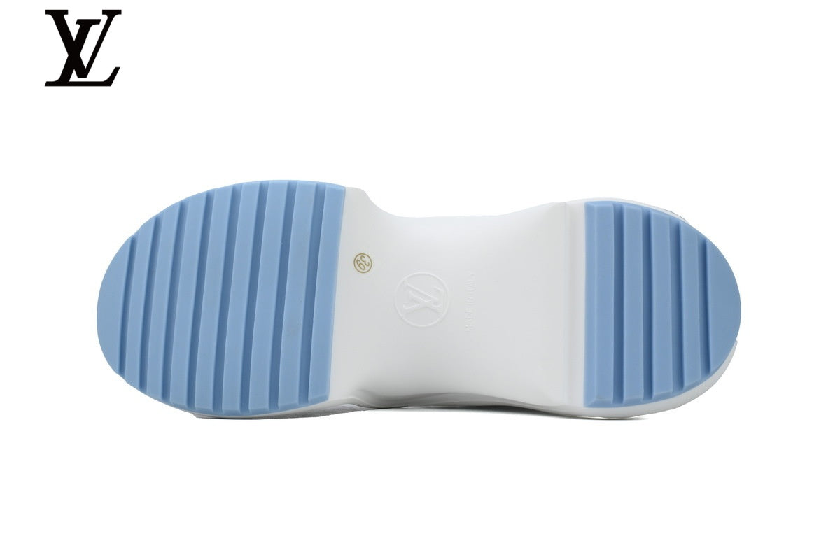 Louis Vuitton shoes for man  women Archlight Sneaker – White & Light Blue