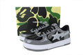 A BATHING APE BAPE STA Glossy Grey & Black White-Star Sneakers | Women's & Men's Skate-Inspired Shoes