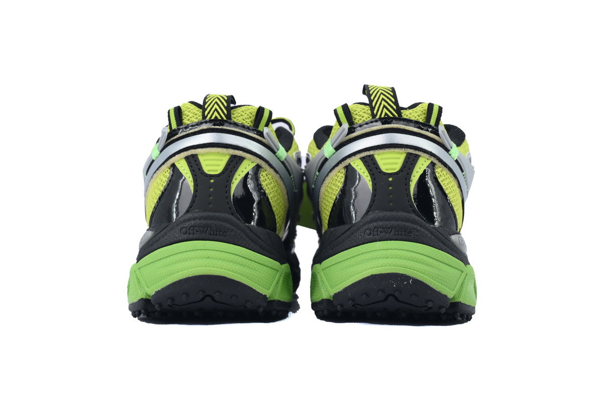 Off-White Be Right Back Women's Men's Shoes | Lime Green & Silver Mesh Retro Sneakers